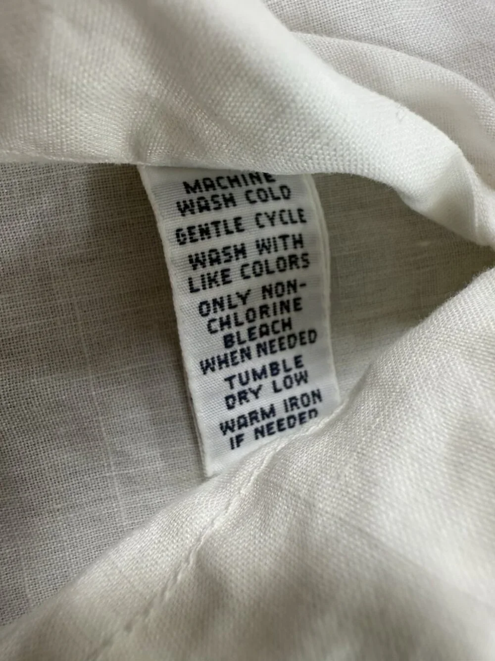 Vtg Polo Ralph Lauren Mens Shirt Size Medium Roll Tab Sleeve Linen Blend White